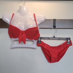 Seafolly Red Swimwear with White Accents